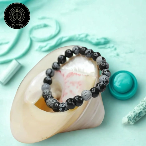 Snowflake Obsidian Bracelet - To Make Easy Money Flow